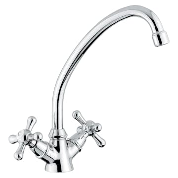 Köksblandare Sunwind Tvågreppsblandare Nickel Svängbar Pip