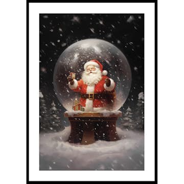 Poster Gallerix Santa Snow Globe