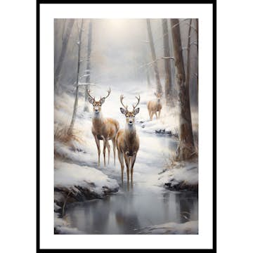 Poster Gallerix Roe Deer In Winter No1