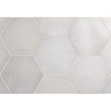 Klinker Lhådös Story snow white hexagon 17,5x20 cm