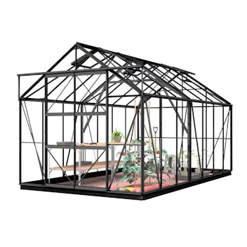 Växthus Lykke Hybrid 113 m2 Svart