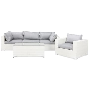 Loungegrupp Comfort Garden Bahamas 4-sits Utebord Utefåtölj Vit Utomhus