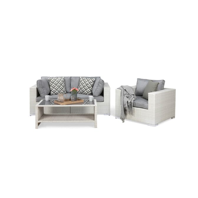 Loungegrupp Comfort Garden Bahamas 3-sits med Utefåtölj och Utebord med Hylla Utomhus