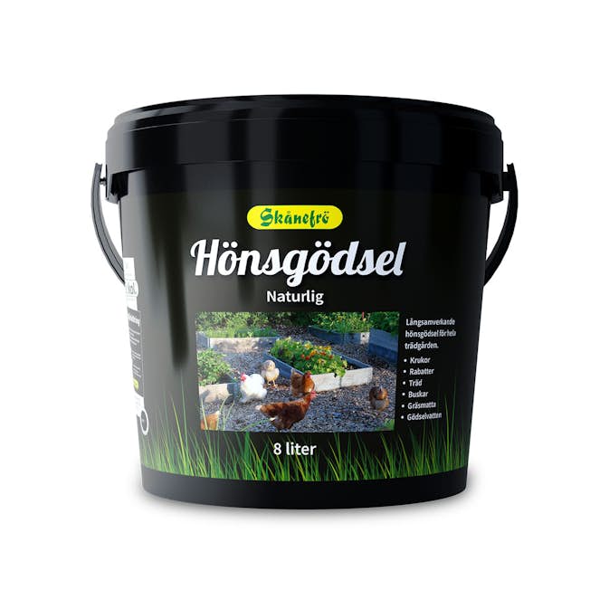 Växtnäring Skånefrö Hönsgödsel i Hink 8 Liter, Naturlig & Långtidsverkande