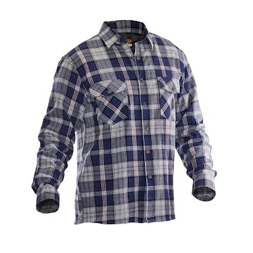 Flanellskjorta Jobman Fodrad Navy/Grey 5157