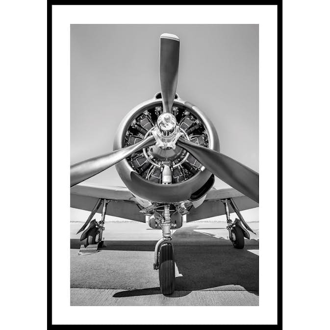 Poster Gallerix Vintage Propeller Aircraft B&W