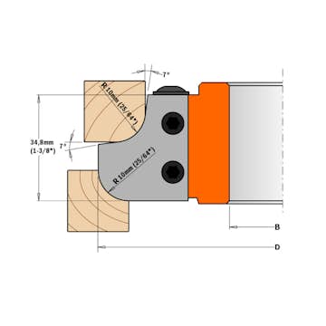 Skär CMT Orange Tools hålkäl/avrundning 2-pack