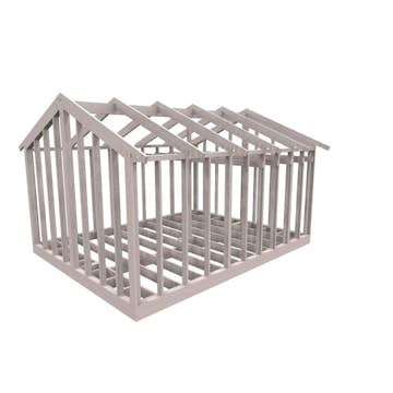 Attefallsstomme Byggstommar 22 grader Med Loft 6000x4766 mm Utan Öppningar