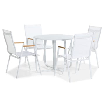 Cafégrupp Comfort Garden Flippy Rund 90 med 4 Trädgårdsstolar Las Vegas Utomhus