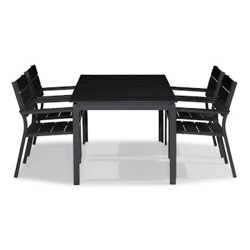 Matgrupp Comfort Garden Tunis Matgrupp Utomhus 150x90 med 4 Stapelstolar