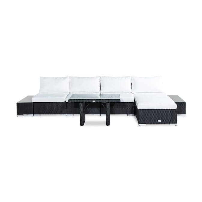 Loungegrupp Comfort Garden Bahamas 5-sits Divan med Avslut och Utebord Utomhus