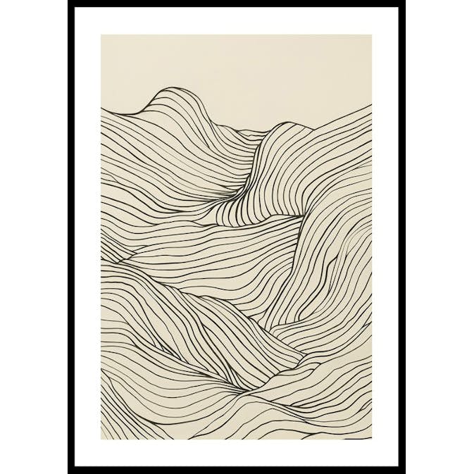 Poster Gallerix Line Art Waves