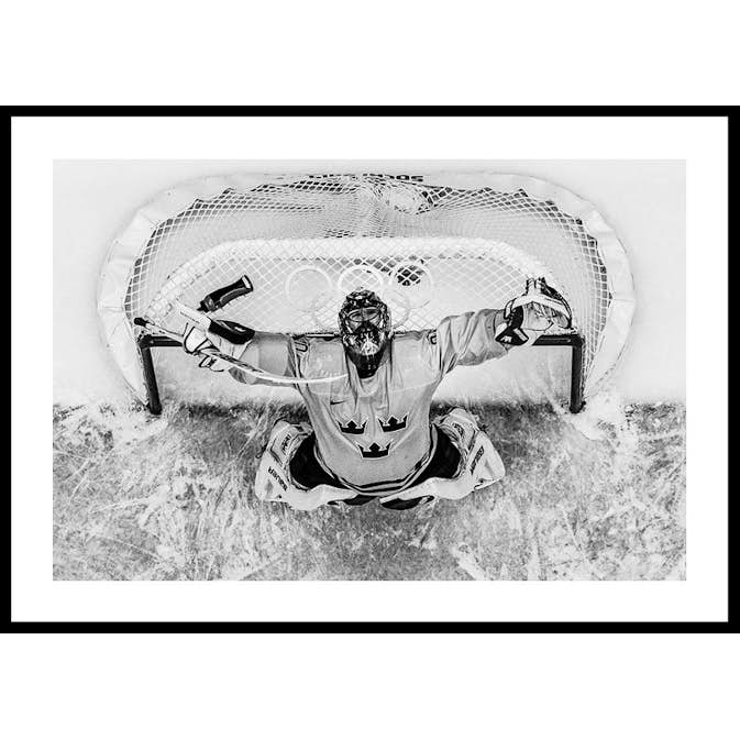 Poster Gallerix Henrik Lundqvist OS Sotji 2014 B&W No1
