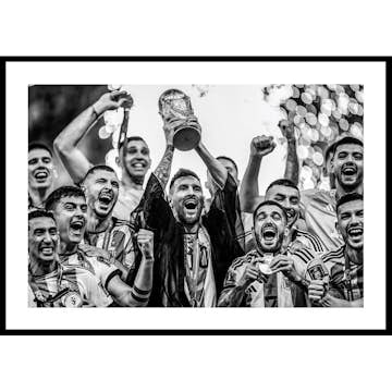 Poster Gallerix Lionel Messi Argentina World Cup 2022 B&W No1