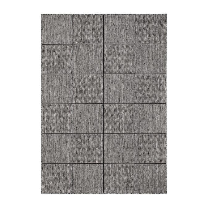 Flatvävd Matta KM Carpets Madrid Square Grå/Svart