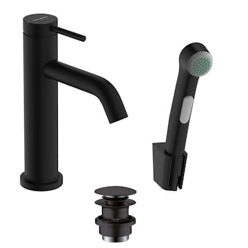 Tvättställsblandare Hansgrohe Tecturis S 110 med Bidettehanddusch och Duschslang