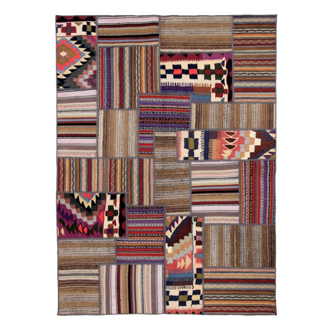 Persisk Patchworkmatta Arkiio Shiraz/Azerbajdzjan Flerfärgad 146x203