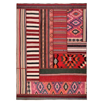 Persisk Patchworkmatta Arkiio Kelim Shiraz/Azerbajdzjan 163x229