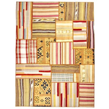 Persisk Patchworkmatta Arkiio Kelim Flerfärgad 154x209