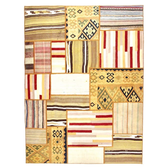 Persisk Patchworkmatta Arkiio Kelim Flerfärgad 155x209