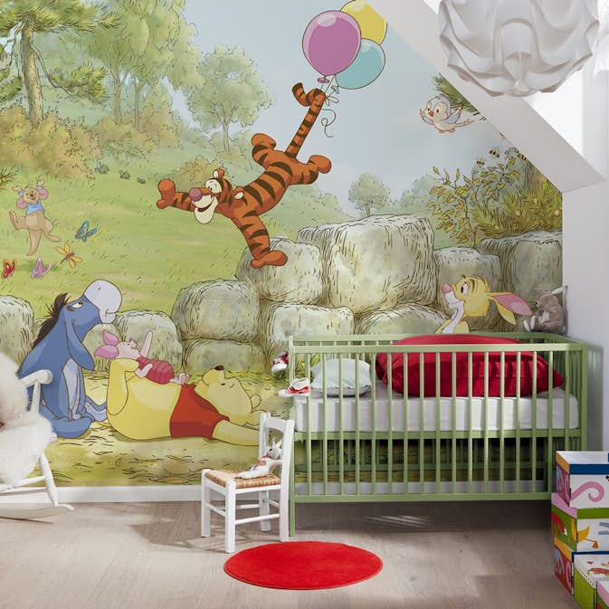 Barntapet Komar Disney Nalle Puh Ballong 8-460, Papperstapet för Barnrum