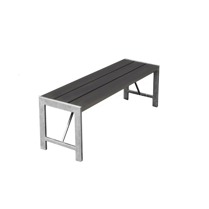 Bänk Hortus Nonwood Antracit H-Modell 123 cm Galvaniserad Ram