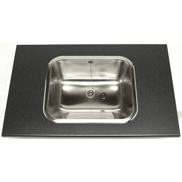 Tvättlåda Nimo TL50 För Inbyggnad Rostfri med Bräddavlopp & Ventil