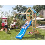 Gungställning Jungle Gym Patio Med 2 Gungor & Blå Rutschkana