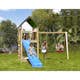 Lektorn Jungle Gym Lodge 2.1 m/2 Swing Modul Med Blå Rutschkana