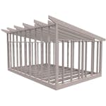 Attefallsstomme Byggstommar 10 grader 6000x3940 mm Vägghöjd: 2150-2800 mm