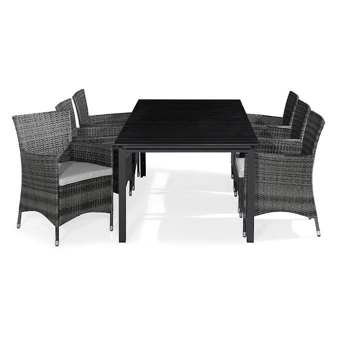Matgrupp Utomhus Comfort Garden Tunis Bord 205x90 med 6 Thor Utefåtöljer