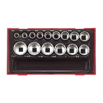 Hylssats 15 delar med 1/2 tum fyrkantsfäste Teng Tools TT1215AF
