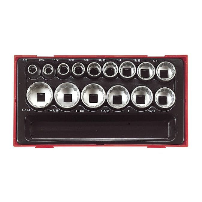 Hylssats 15 delar med 1/2 tum fyrkantsfäste Teng Tools TT1215AF
