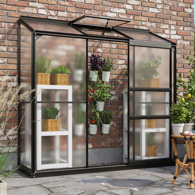 Växthus Vitavia Ida 1300 4mm Polykarbonat Med Sockel Plast Växthus