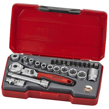 Hylsnyckelsats med 1/4 tum fyrkantsfäste Teng Tools T1424S