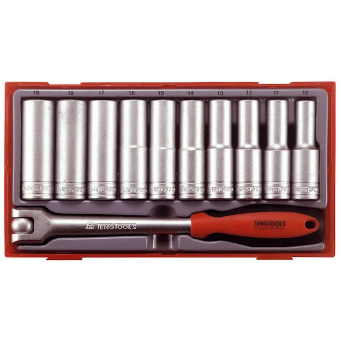 Hylssats 11 delar med 1/2 tum-fyrkantsfäste Teng Tools TT1211