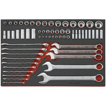 U-ringnyckel- och hylssats 62 delar Teng Tools TTEAF62