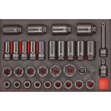 Krafthylssats 33 delar med 3/4 tum fyrkantsfäste Teng Tools TTEISK33