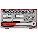 Hylsnyckelsats 18 delar med 6-kantshylsor Teng Tools TT1218 / TT1218-6