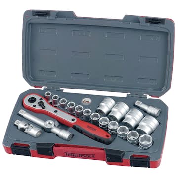 Hylsnyckelsats med 1/2 fyrkantsfäste Teng Tools T1221-6