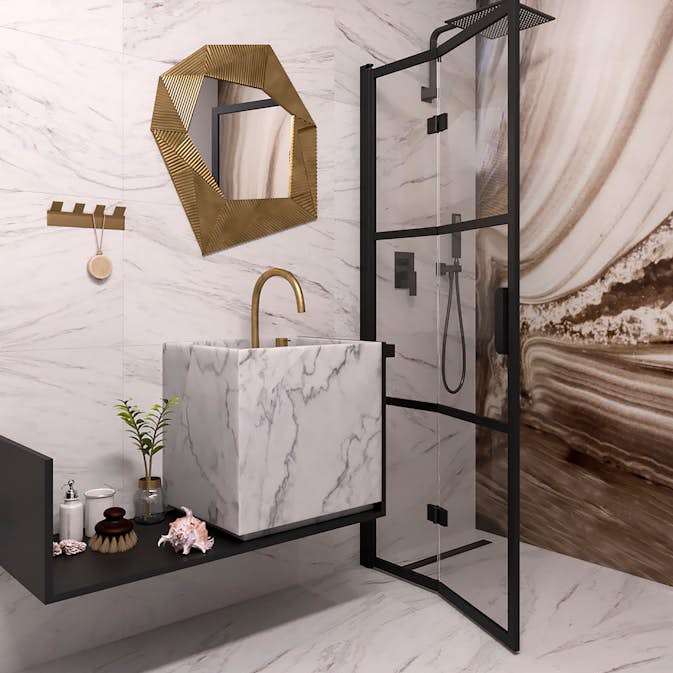 Duschdörr Hietakari Bläk 882 Tokyo Vikbar