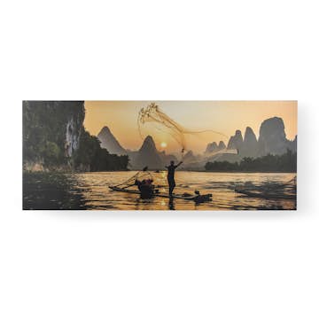 Tavla Art for the Home Asian Fisherman 40x100