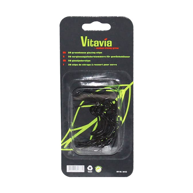 Glasclips Vitavia Klämmor för Fastsättning av Växthusglas och Polykarbonat 20 st