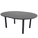 Utebord Venture Home Marbella Förlängningsbart Aluminiumbord, Ovalt Ø 140 cm Svart