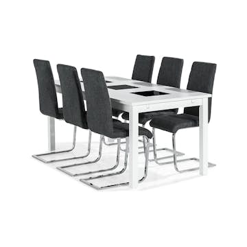 Matgrupp In Living Jasmin med 6 st Cibus Stolar