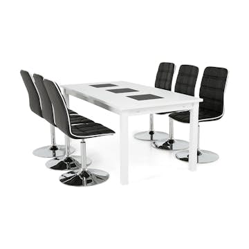 Matgrupp In Living Jasmin med 6 st Frida Stolar