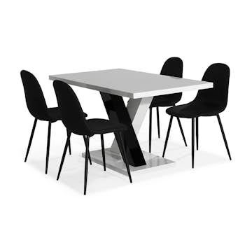 Matgrupp In Living Cesi 140 med 4 Nibe Stolar