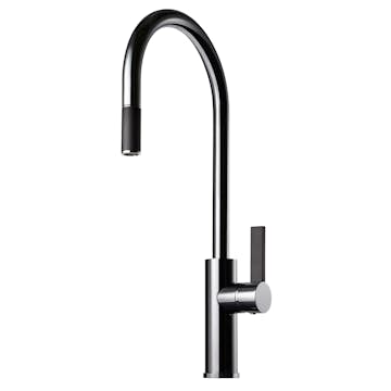 Köksblandare Tapwell Arman ARM185 Utdragbar Pip med Svart Handtag