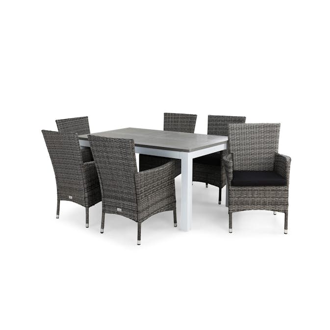 Matgrupp Utomhus Comfort Garden Monaco Thor 6 Vit inkl. Dynor