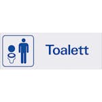 Skylt Systemtext Toalett Herr 225x80 mm Aluminium